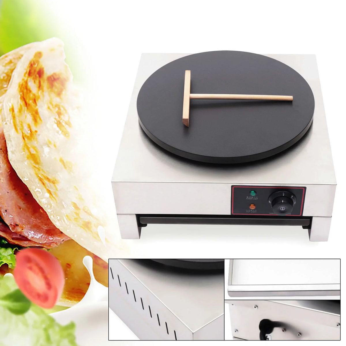 Electric Crepe Maker Machine 40cm Nonstick 1700W 110V K291