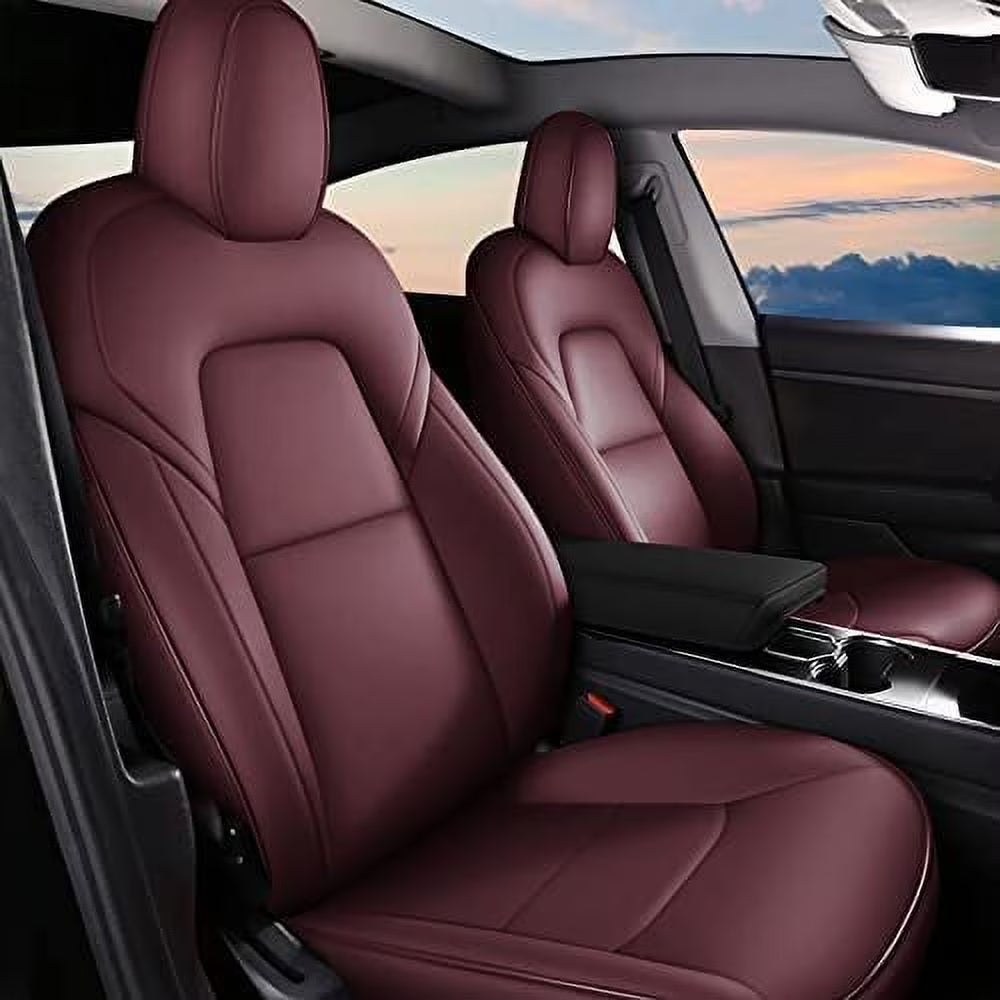 Red Faux Leather Seat Covers Full Set L355