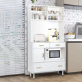 White 71'' Kitchen Pantry Storage Cabinet with 3 Drawers M4740