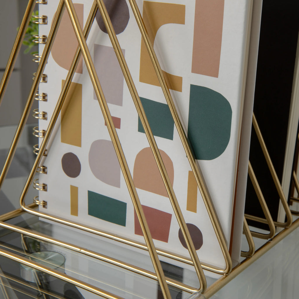 Gold Metal Magazine File Holder H56671