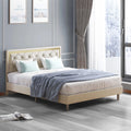 King Bed Frame with Upholstered Headboard A29557