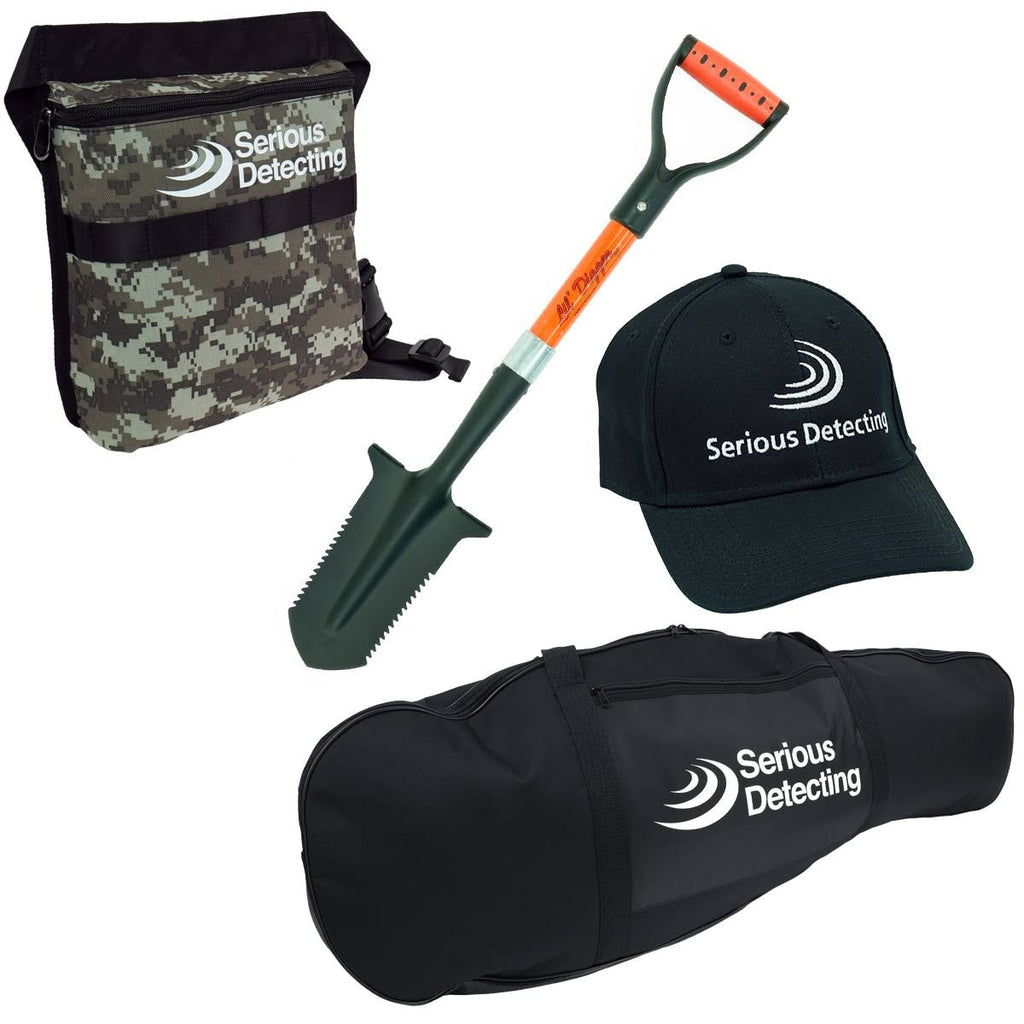 Metal Detector Bundle with Coil Pack, Shovel, Carry Bag W51202