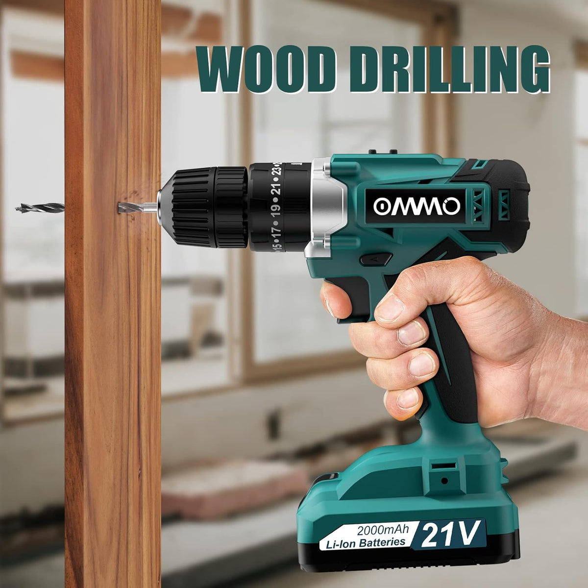21V MAX Cordless Impact Drill with 24pcs Drill Bit Combo Set N1550