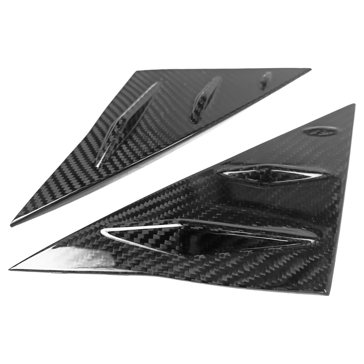 Front Window Louver Real Carbon Fiber Vent Trim 2PCS J161