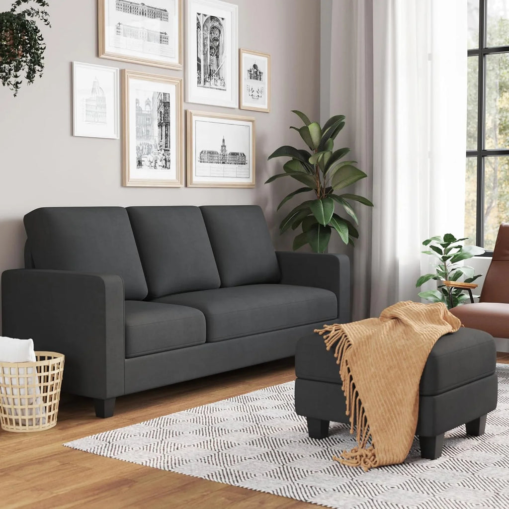 L Shaped Convertible Sectional Sofa with Ottoman Dark Gray K882102