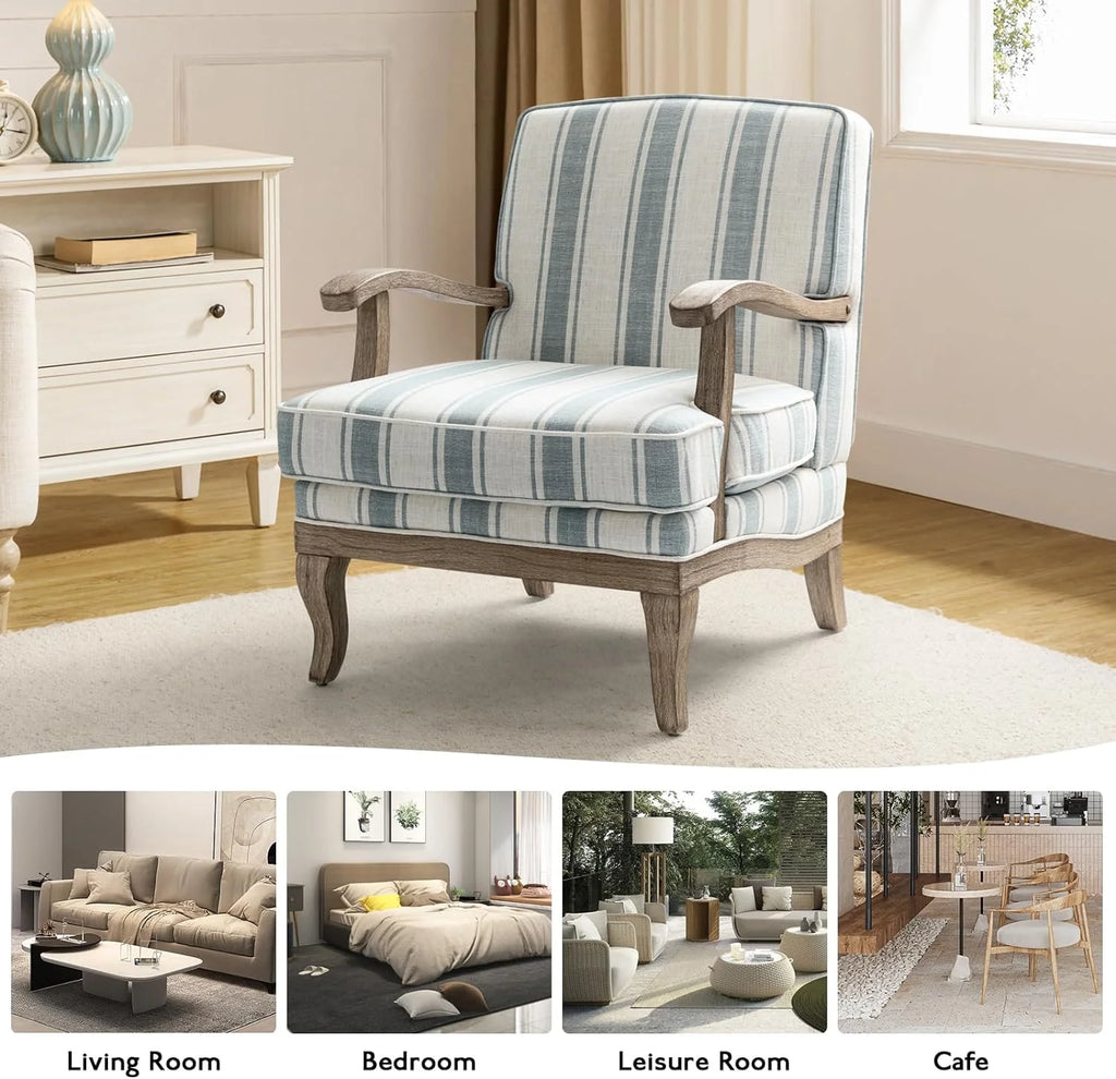 Blue Upholstered Accent Chair Set Of 2 Q27305