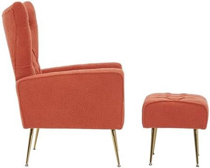 Velvet Accent Chair with Ottoman Button Tufted Armchair G964042