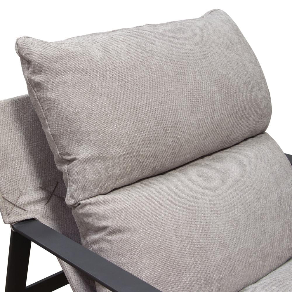 Grey Fabric Accent Chair with Black Metal Frame H885246