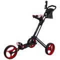 Black and Red 3 Wheel Golf Bag Push Cart Z10667