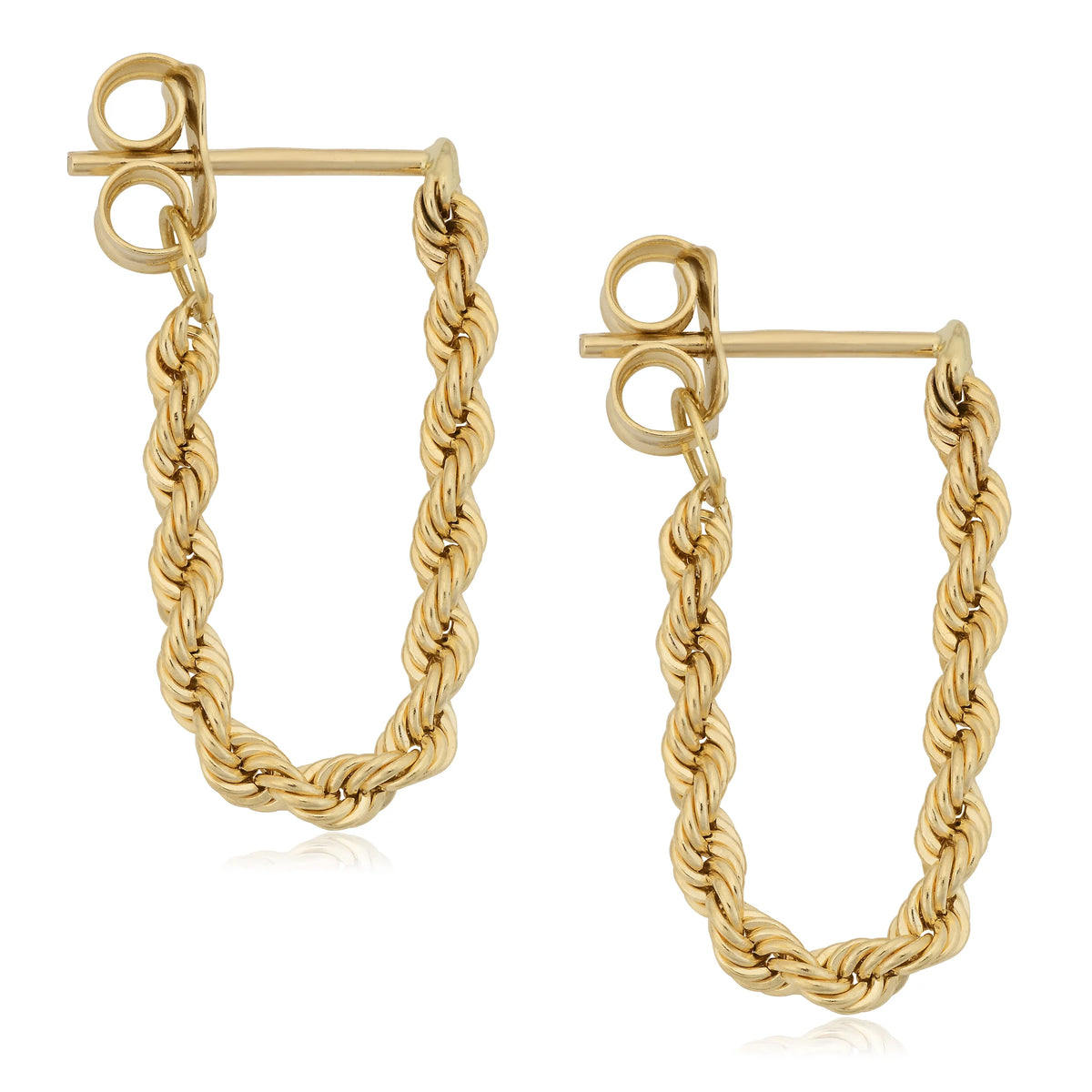 10k Yellow Gold Rope Chain Earrings L934504