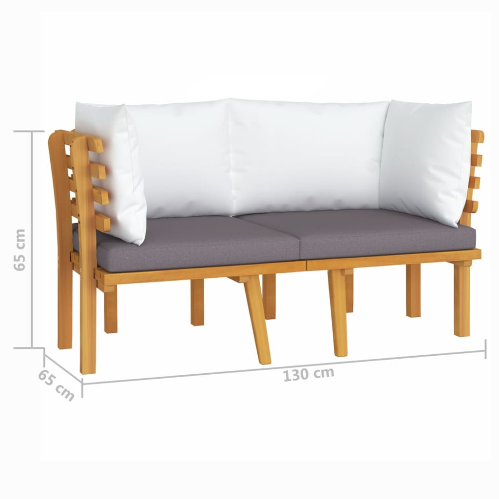 2-Seater Patio Sofa with Cushions Solid Acacia Wood M63247