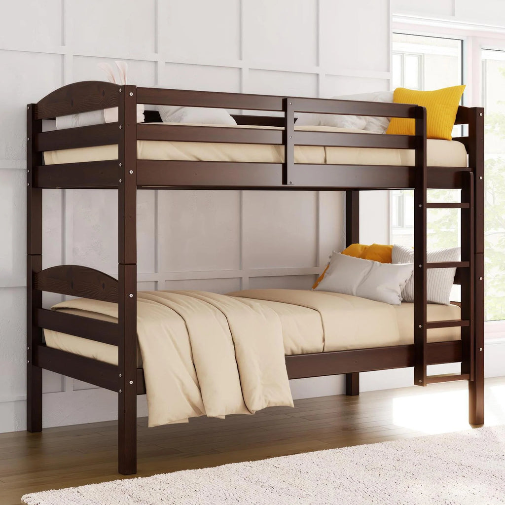 Solid Wood Twin-over-Twin Convertible Bunk Bed Z288