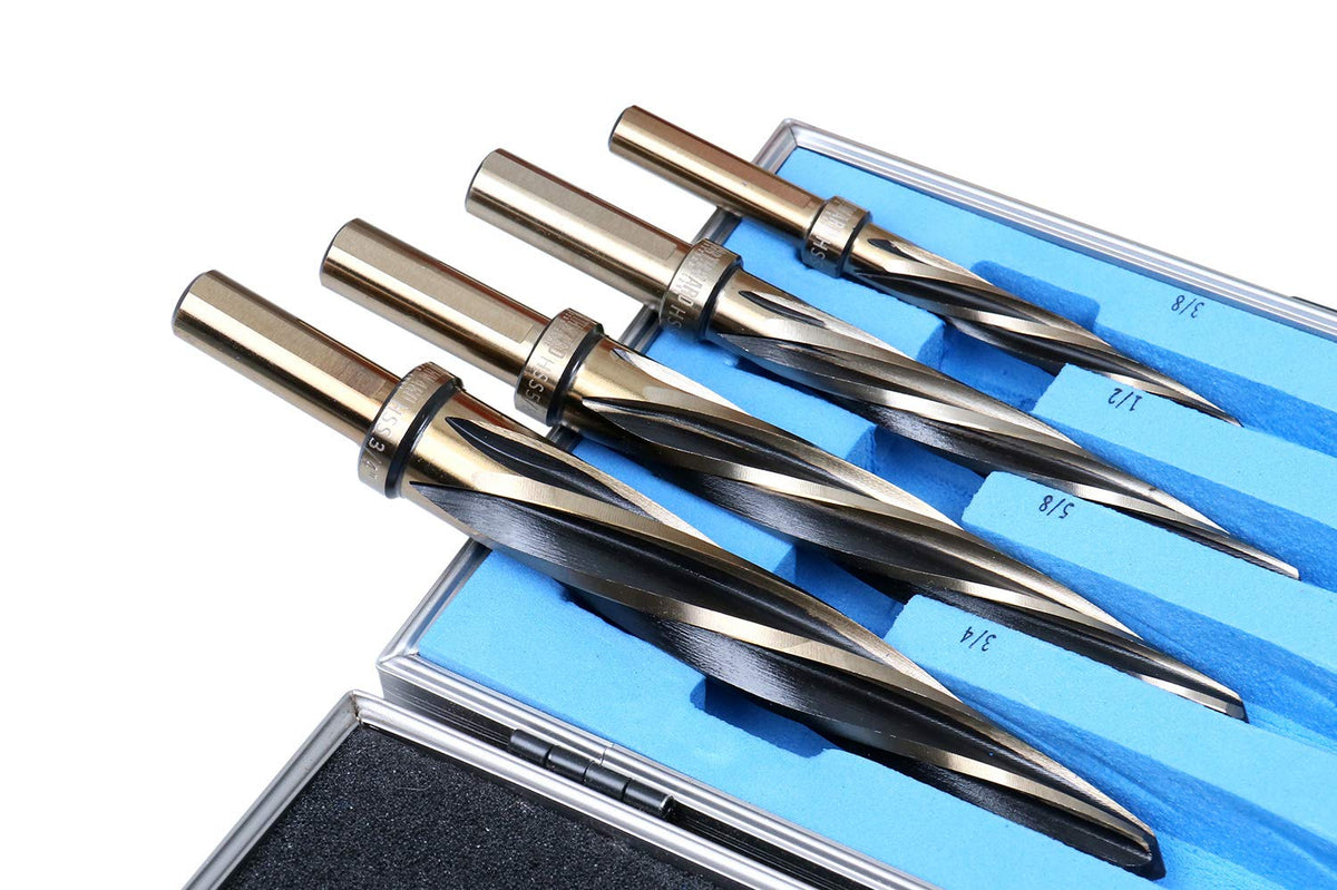 4 Pc H.S.S. Standard Spiral Flute Car Reamer Set J573