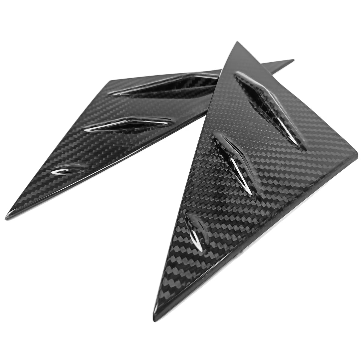 Front Window Louver Real Carbon Fiber Vent Trim 2PCS J161