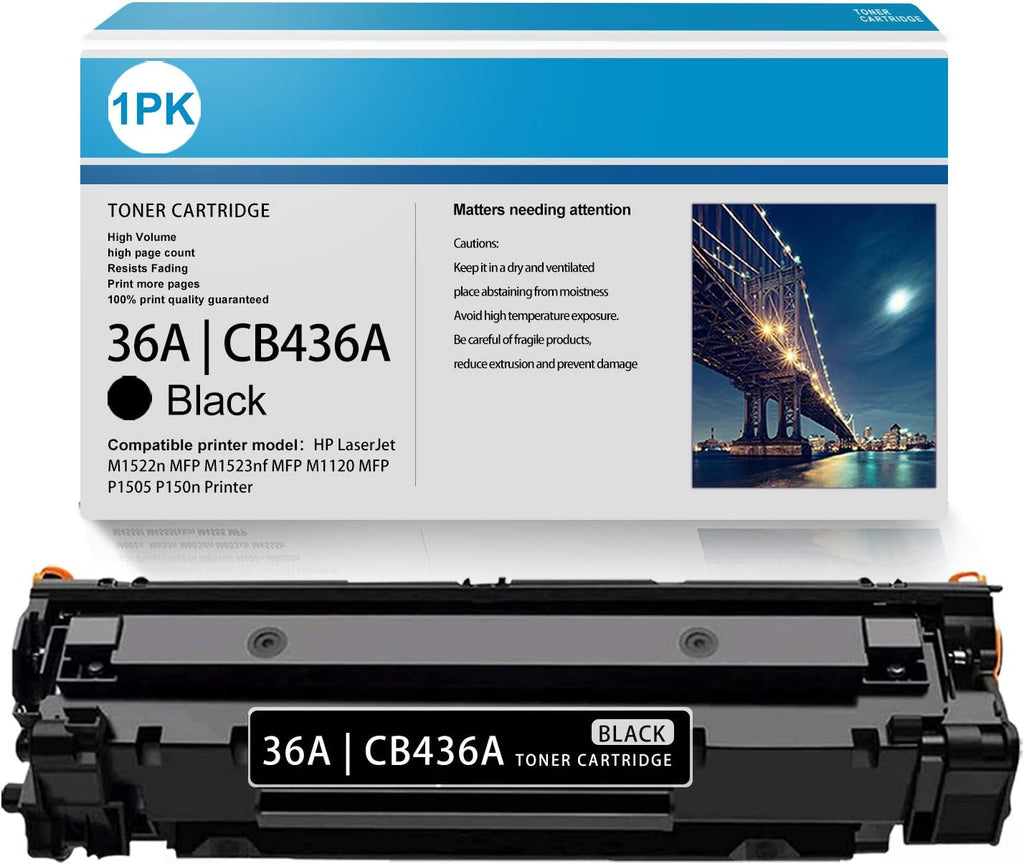 Black Toner Cartridge 36A Replacement for HP Printer J229