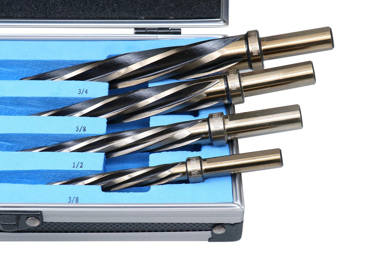 4 Pc H.S.S. Standard Spiral Flute Car Reamer Set J573