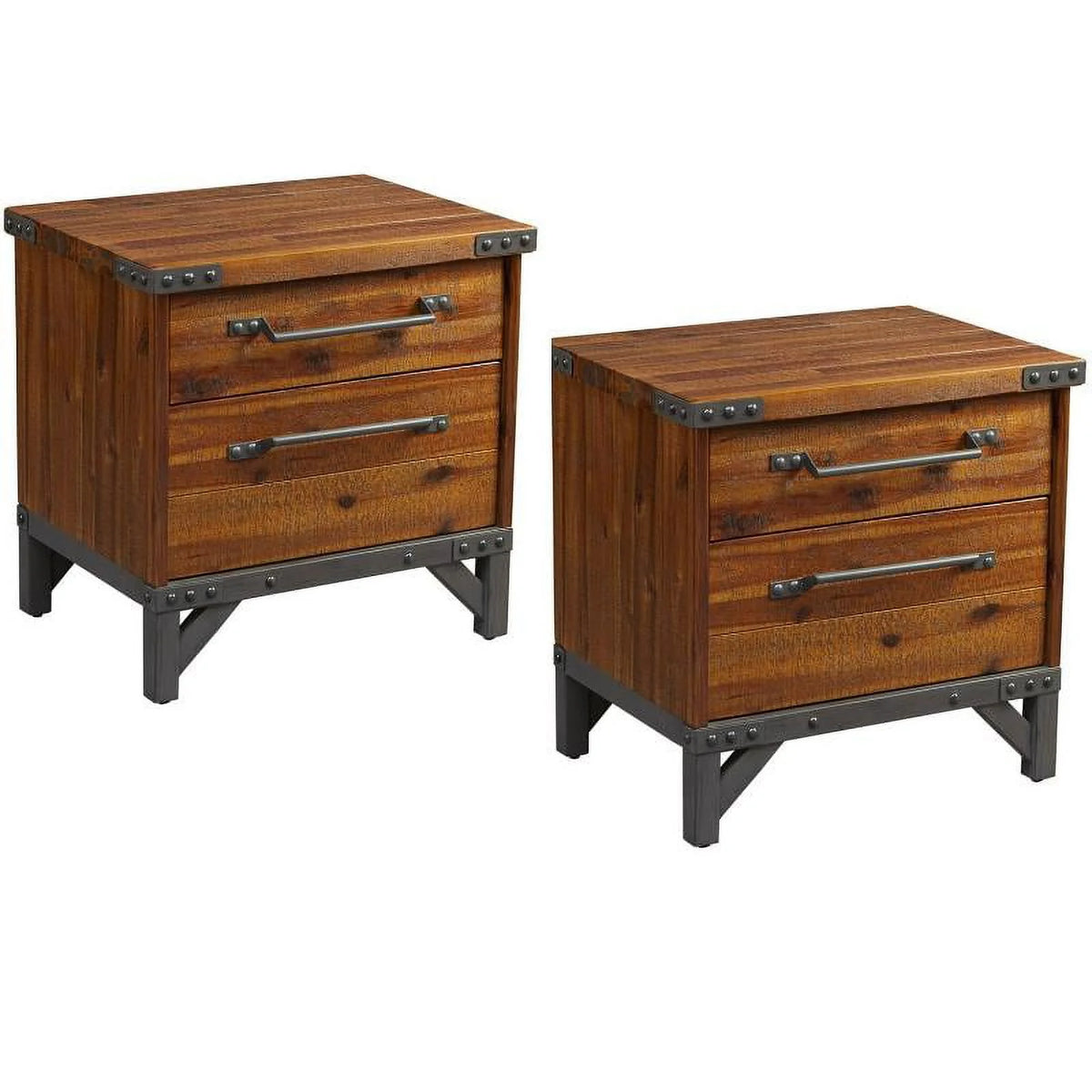 Solid Wood Nightstand Set of 2 O19700