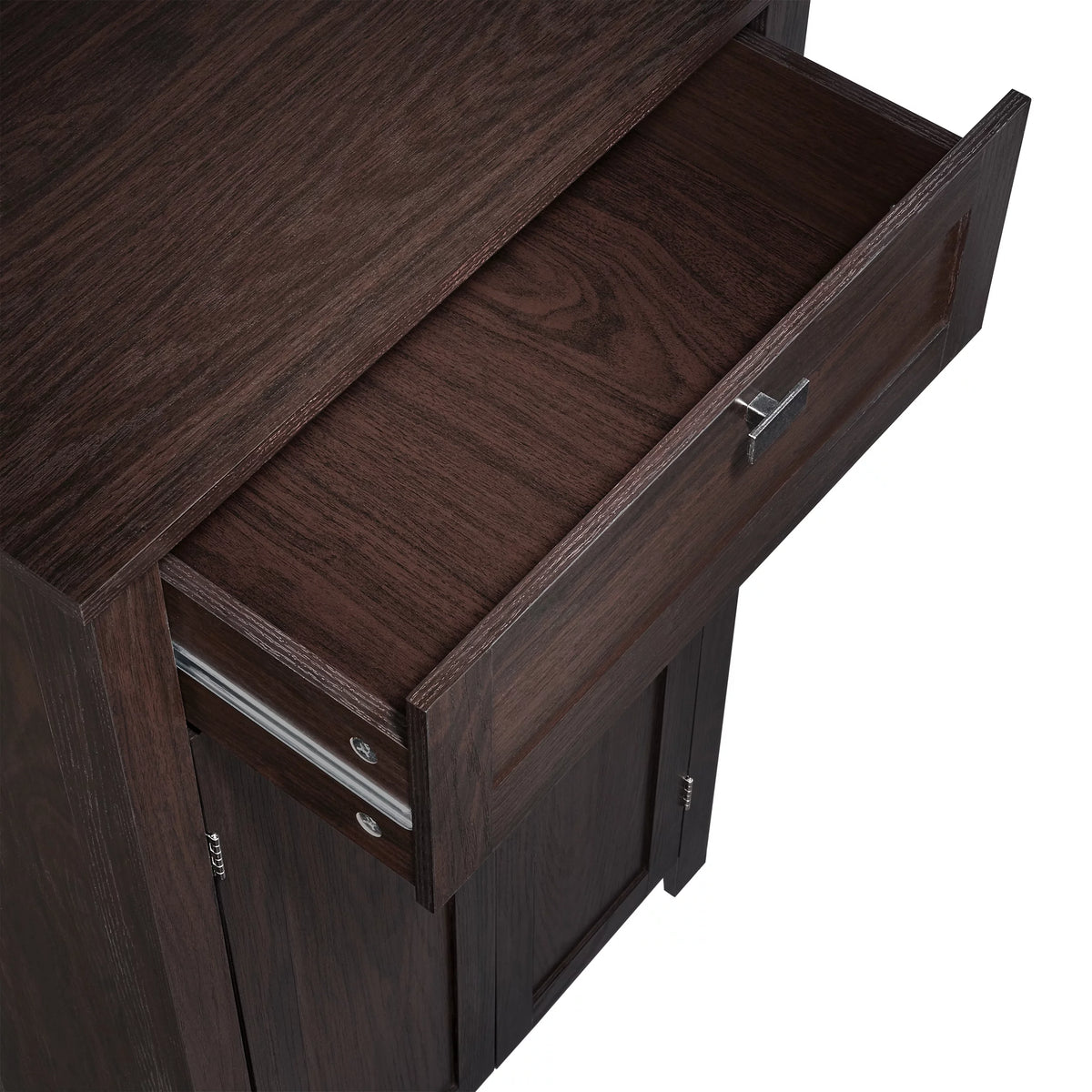 Two-Door Floor Cabinet, Dark Woodgrain O374