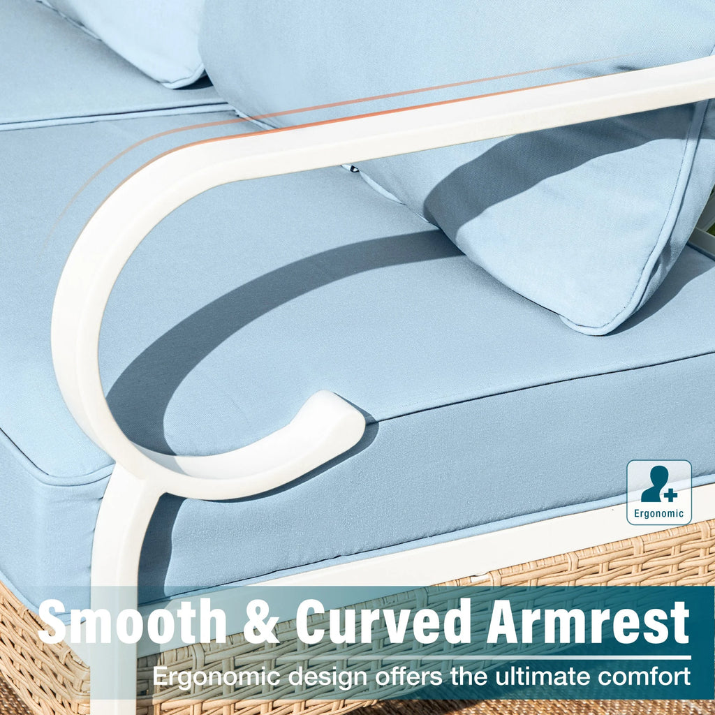 4 Piece Blue Patio Conversation Set Z659