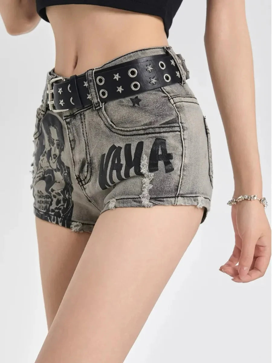 Distressed Denim Shorts C5795