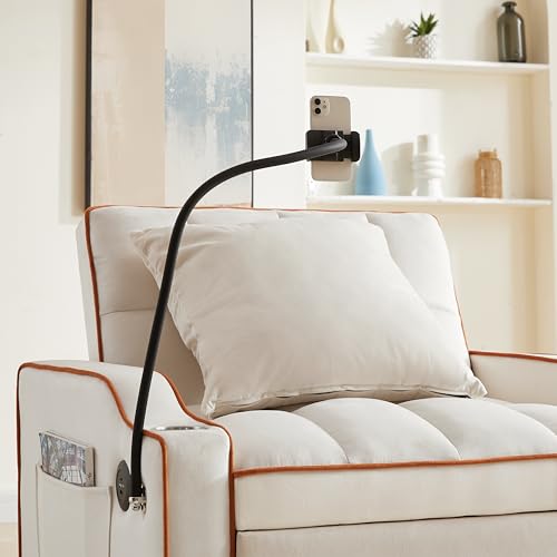 Grey Velvet Convertible Sleeper Sofa Bed Q159117