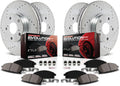 Carbon Fiber Brake Pads with Drilled & Slotted Brake Rotors Kit G528