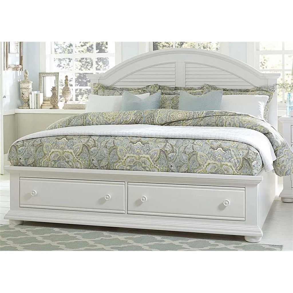 King Storage Bed in Oyster White H655