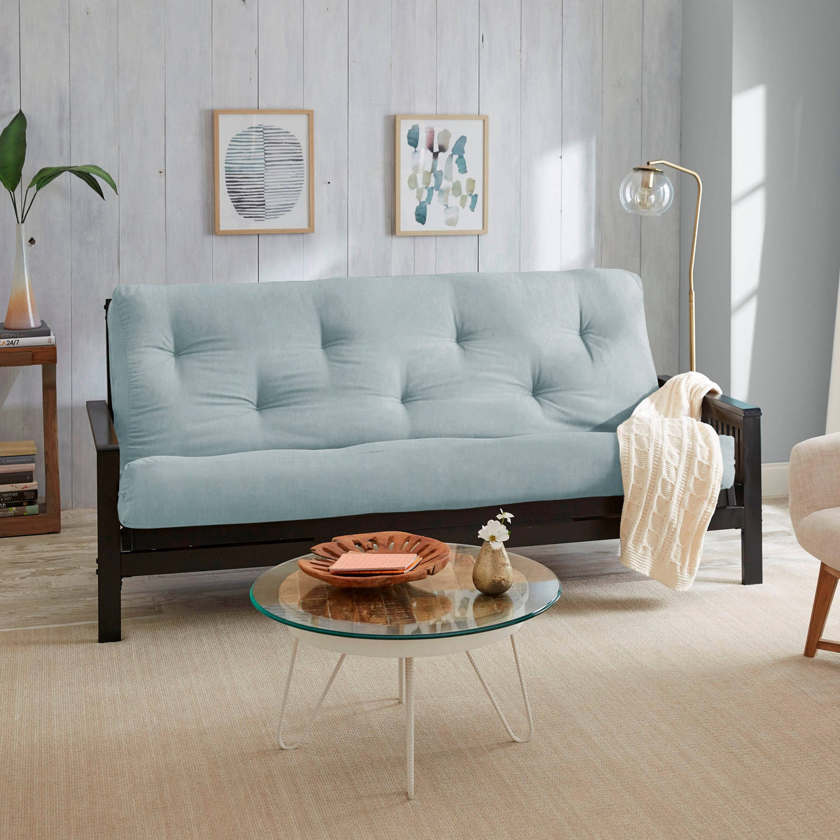 Seafoam Cotton Queen 6-Inch Futon Mattress N5122
