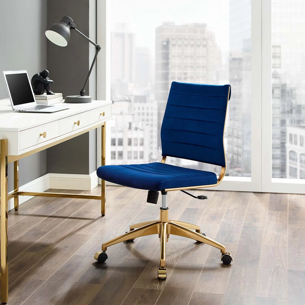 Blue Velvet Computer Work Desk Chair H964175