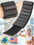 Adjustable Ankle & Wrist Weights, 1 Pair, 1 lb each, Black E835