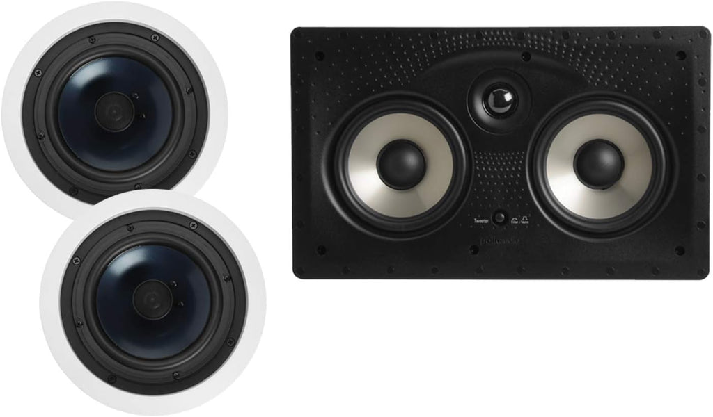 8-inch 2-way In-ceiling Speakers Set of 2 with 12-inch Powered Subwoofer O22589