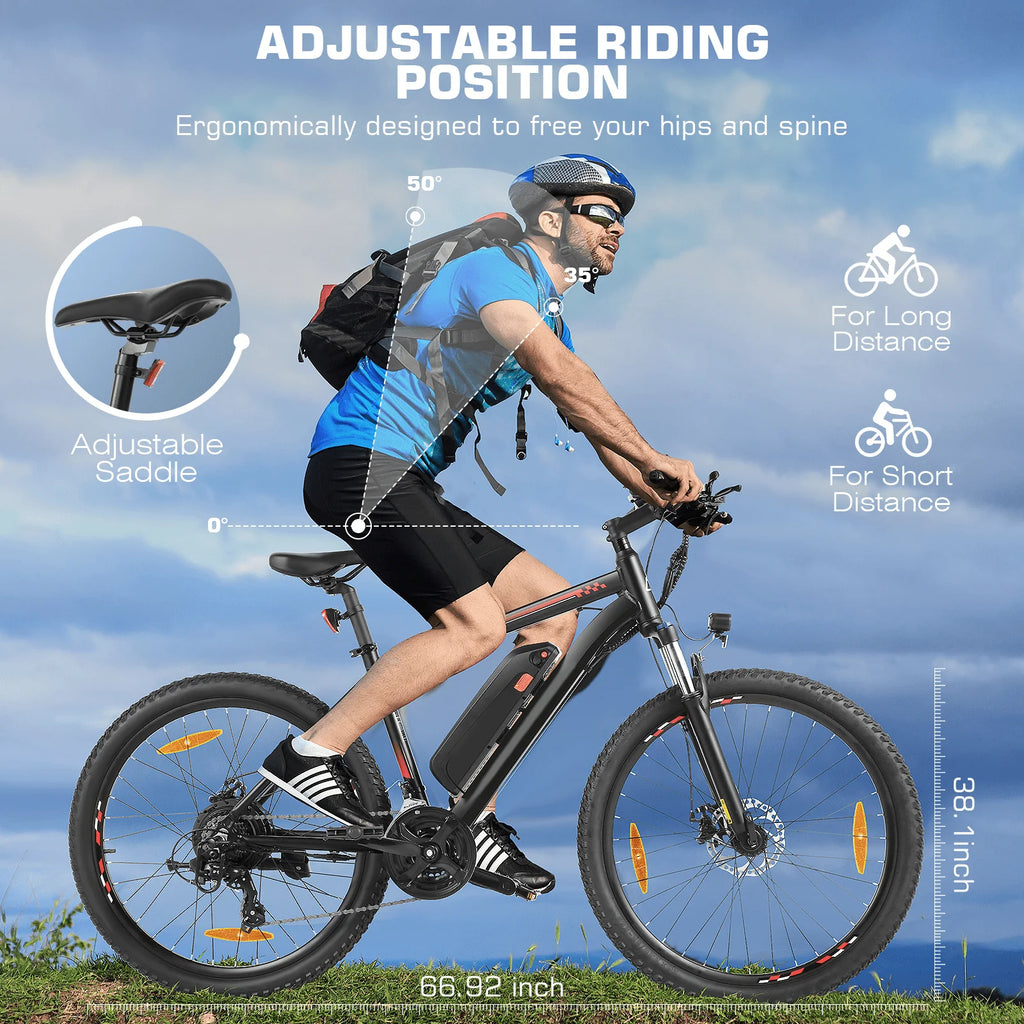 Electric Bike 26 500W 48V 10.4Ah 19.8MPH T823