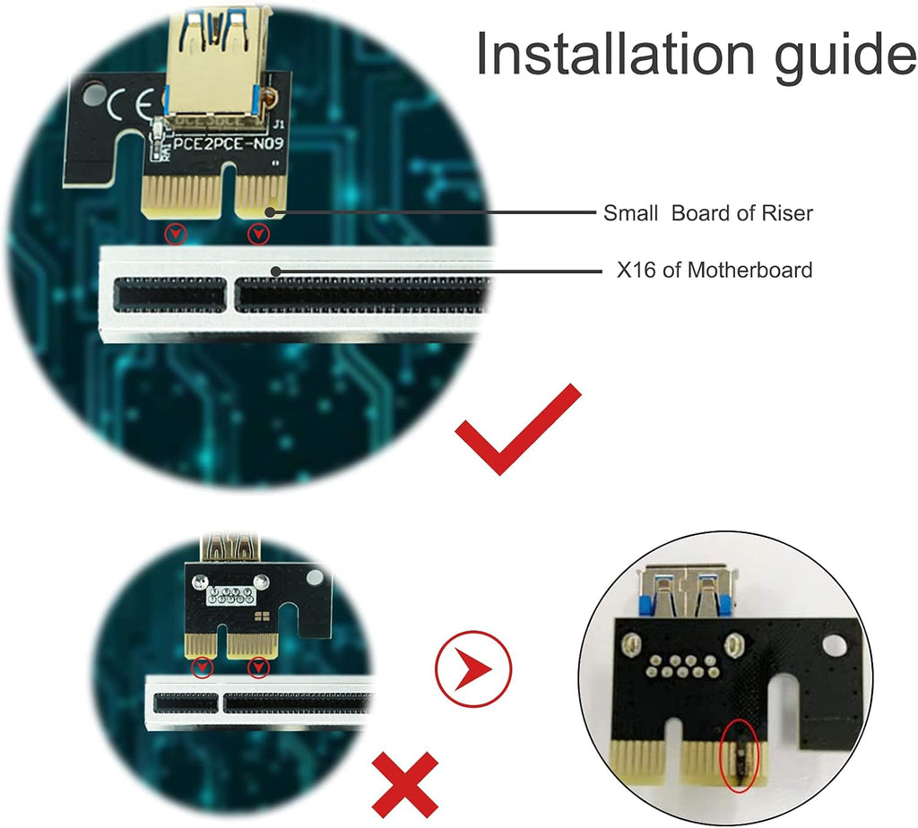 6 Pack PCI-E Riser Express Cable with 60cm USB 3.0 Cable Q5881