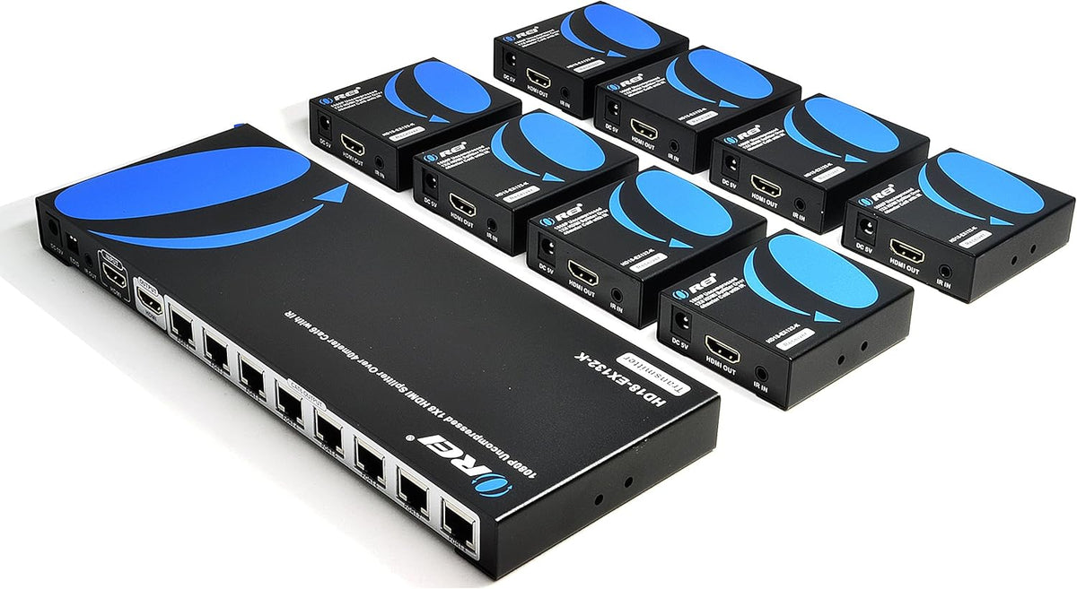 1x8 HDMI Extender Splitter Over Single Cable CAT6/7 1080P With IR Remote Y394