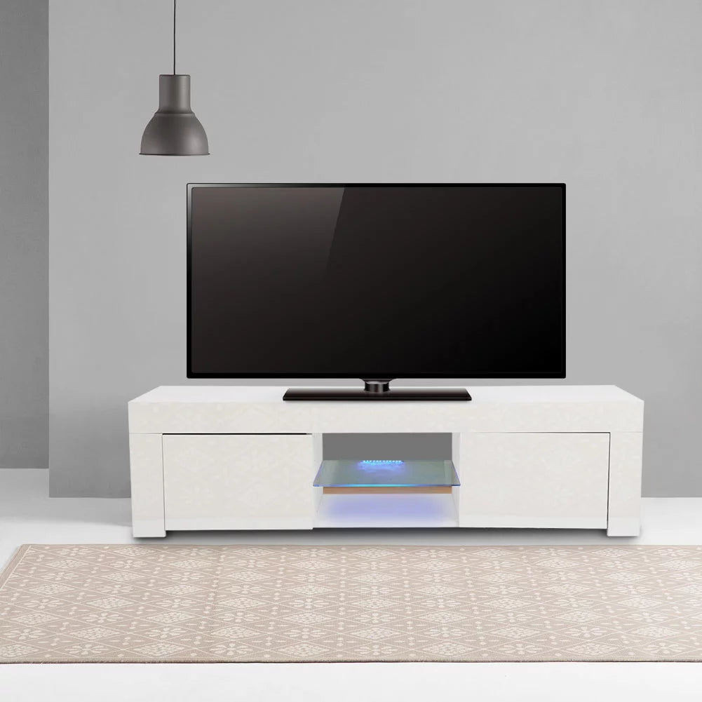 White TV Stand with LED Y76671