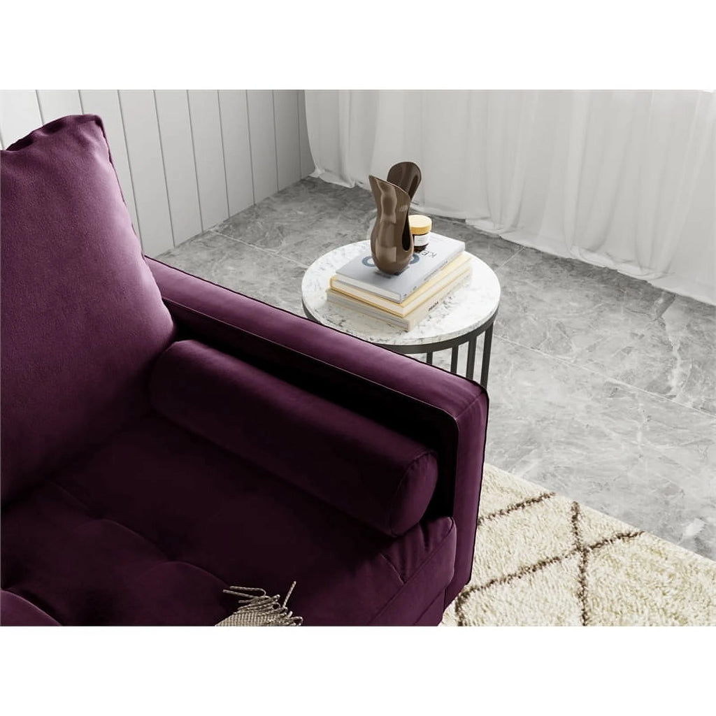 Purple Velvet Upholstered Loveseat A952