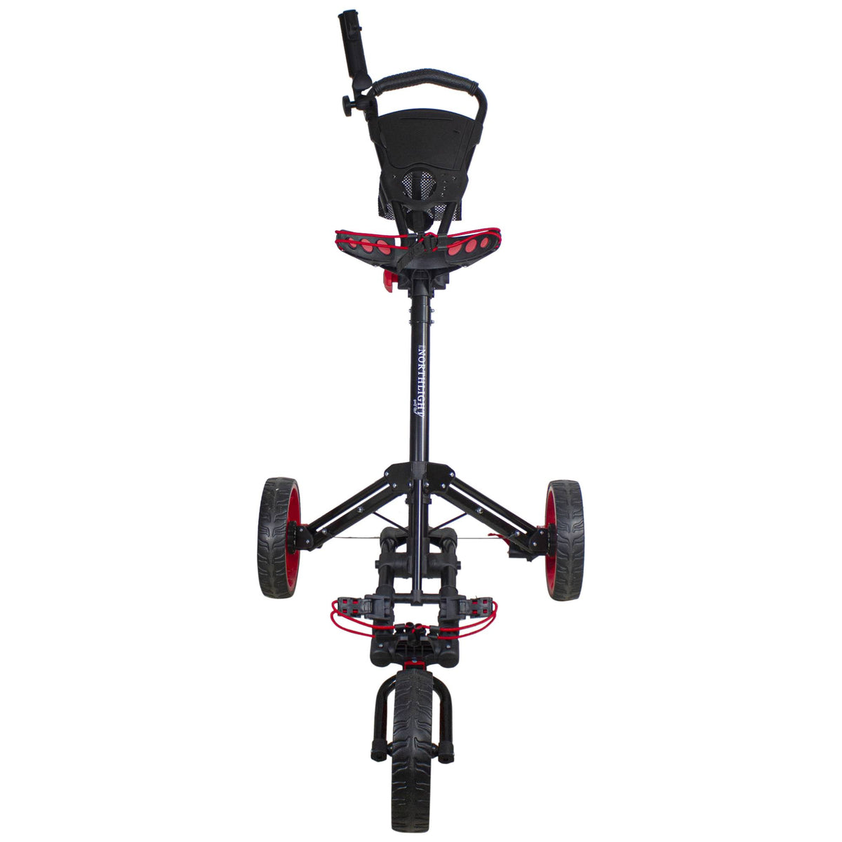 Black and Red 3 Wheel Golf Bag Push Cart Z10667