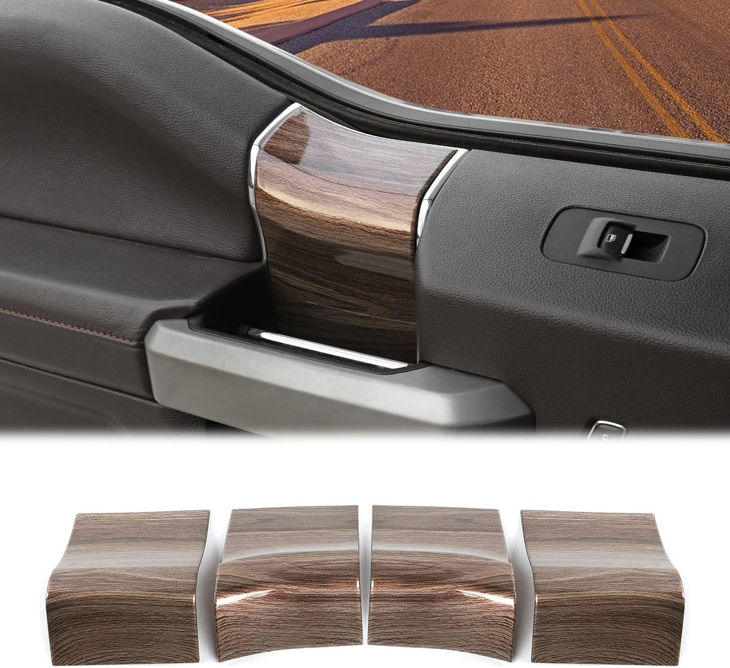 Wood Grain Inner Door Handles Top Cover for 2015-2020 Ford F150 E808