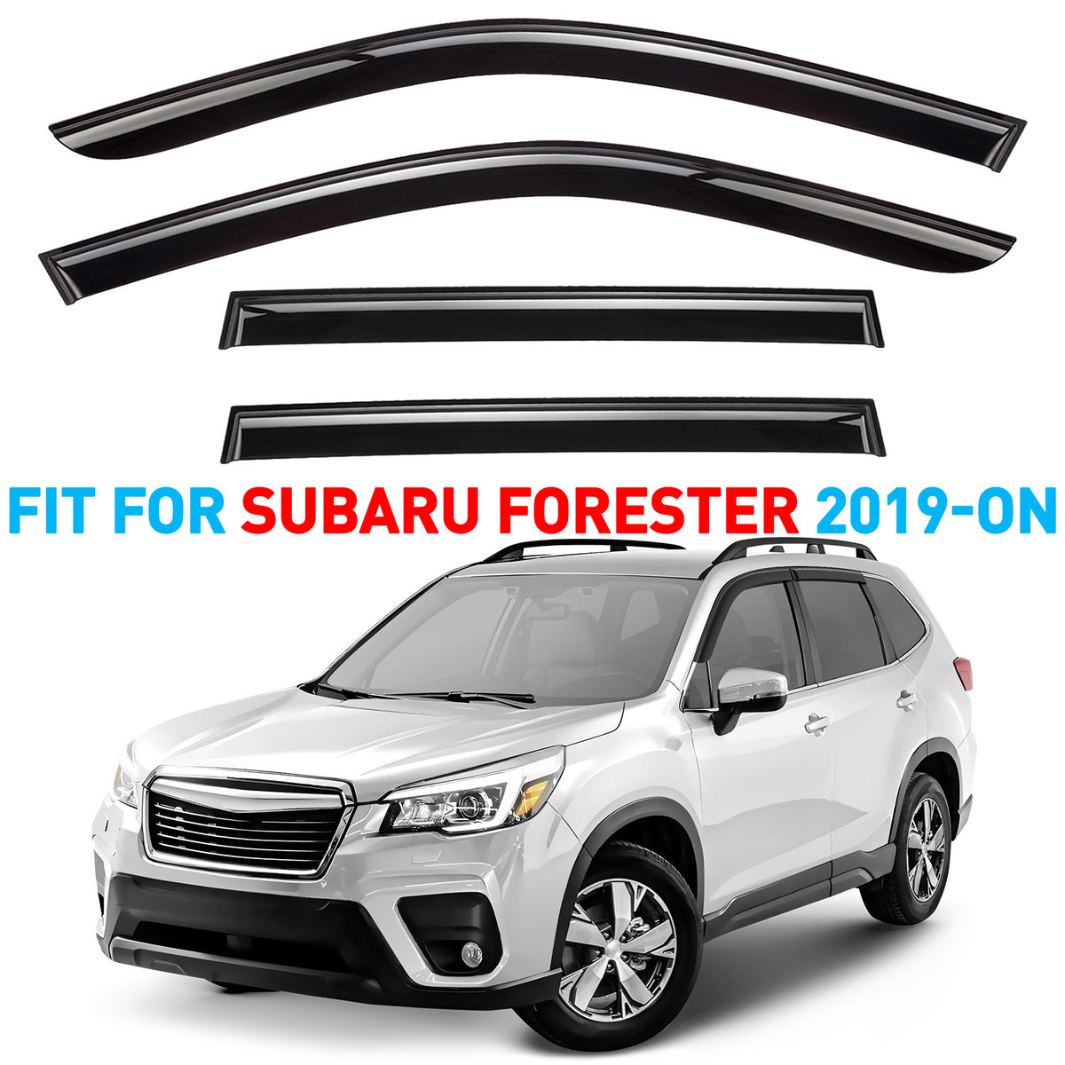 Smoke Tinted Tape-On Side Window Vent Visor Deflectors Rain Guards 4pcs E68735