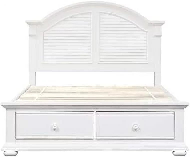 King Storage Bed in Oyster White H655
