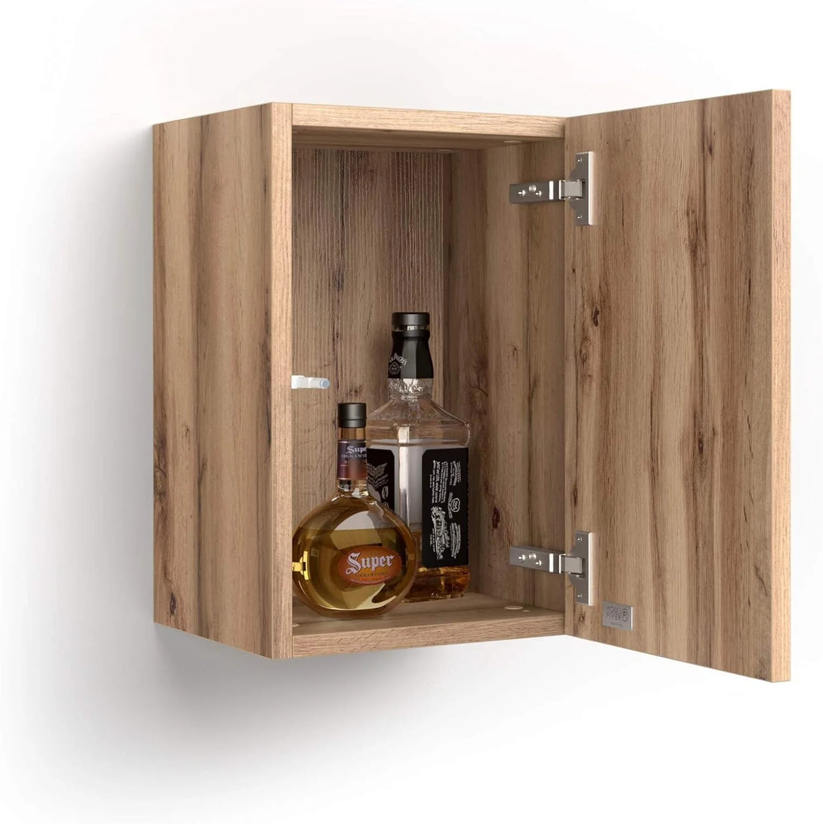 Rustic Oak Wall Unit With Door W2164