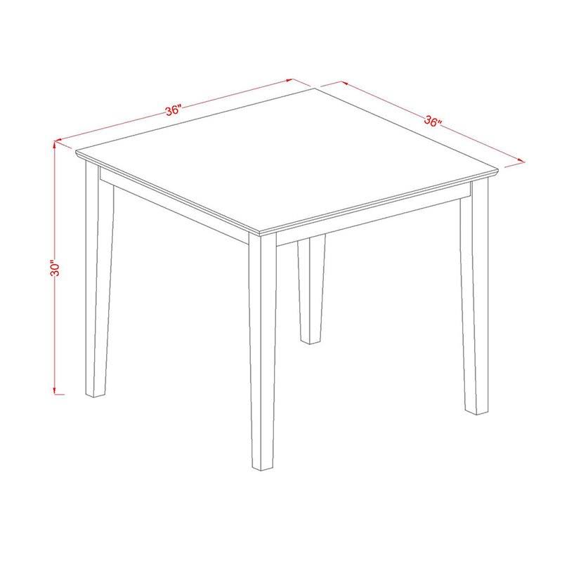 5pc Dining Set with Square Dinette Table and Four Linen Seat Kitchen Chairs Y934