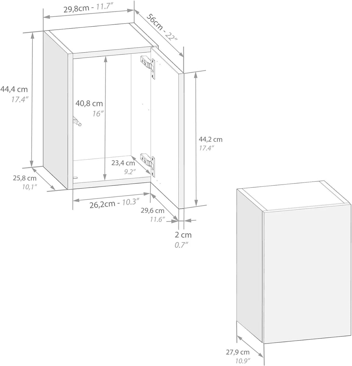Rustic Oak Wall Unit With Door W2164