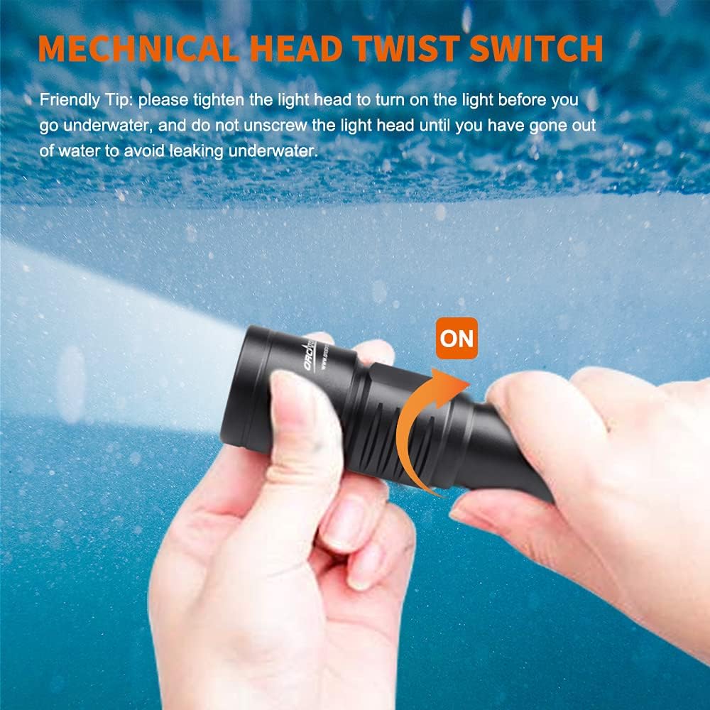 D700 Scuba Dive Light, 1700 Lumens Underwater Flashlight Y782