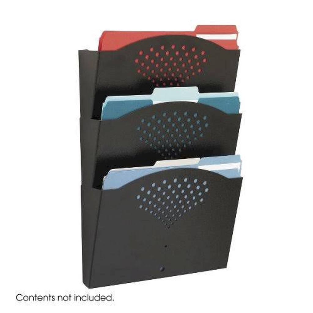 Black Steel Wall Mount File Rack Z7441