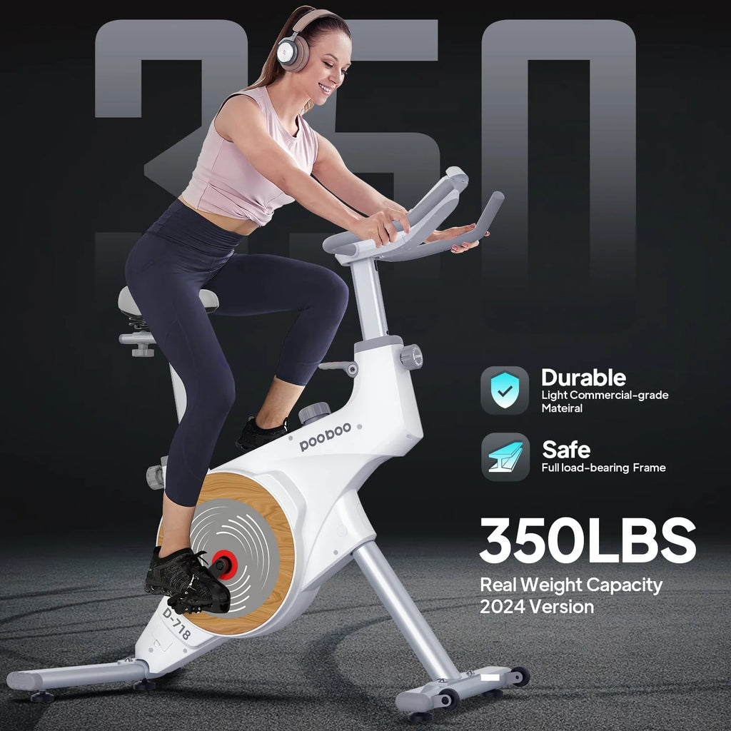 Indoor Cycling Bike Belt Drive Magnetic Stationary Exercise Bike 350lb D834502