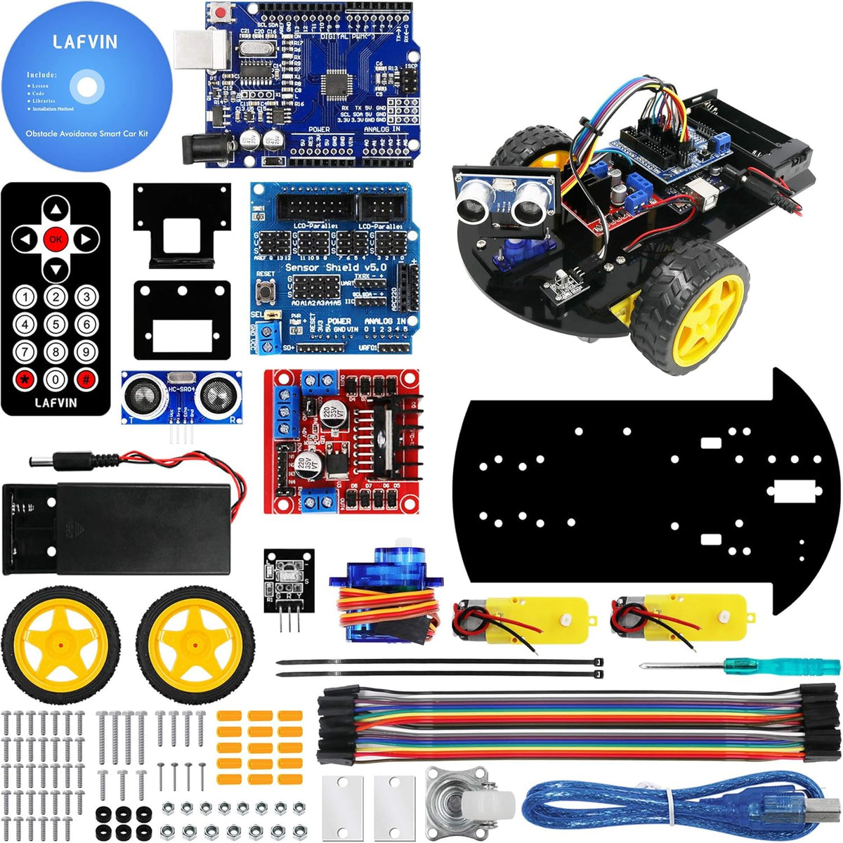 Smart Robot Car 2WD Chassis Kit with Ultrasonic Module DIY Kit M688220