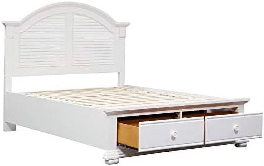 King Storage Bed in Oyster White H655