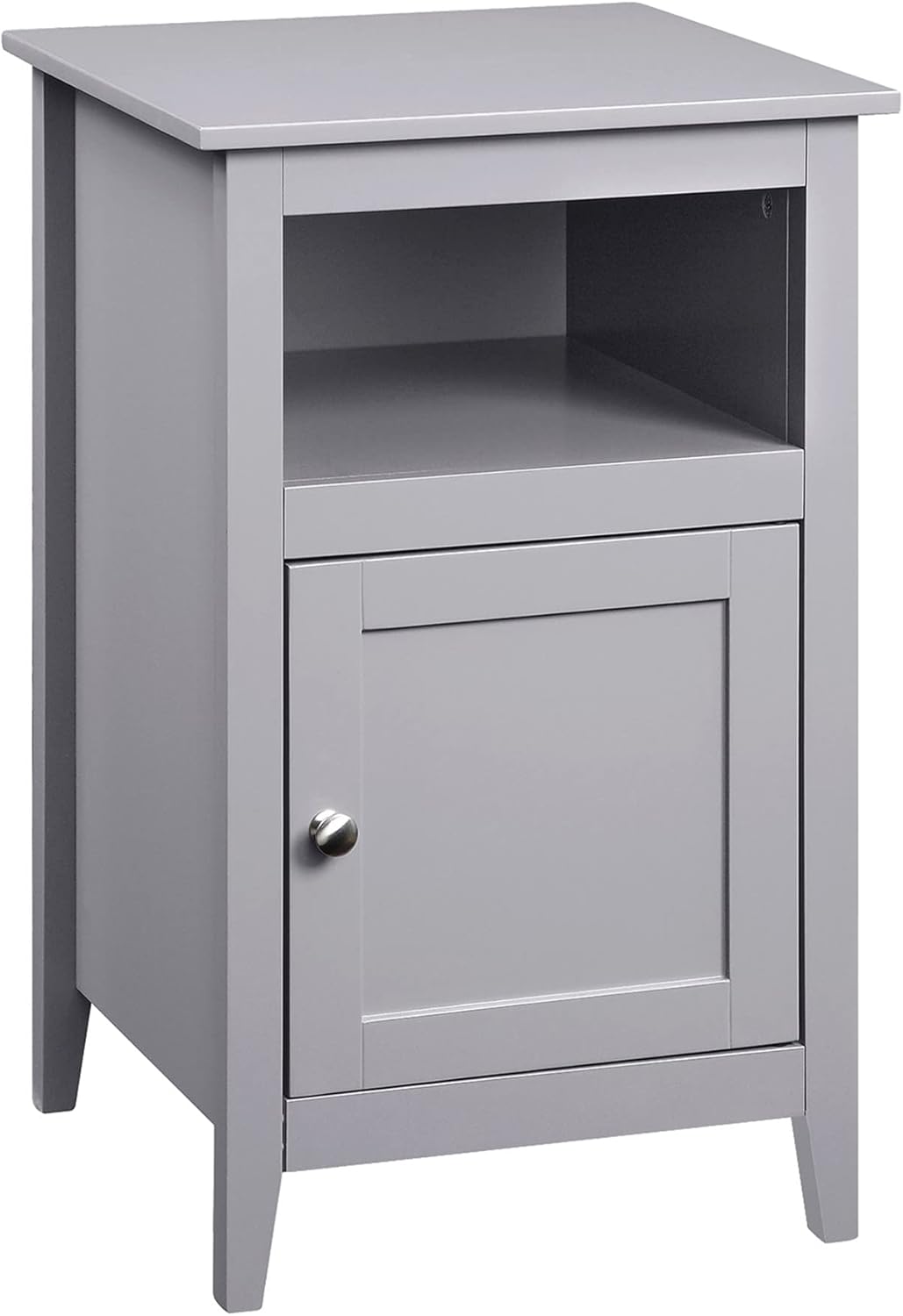 White Storage Cabinet End Table with Shelf H478