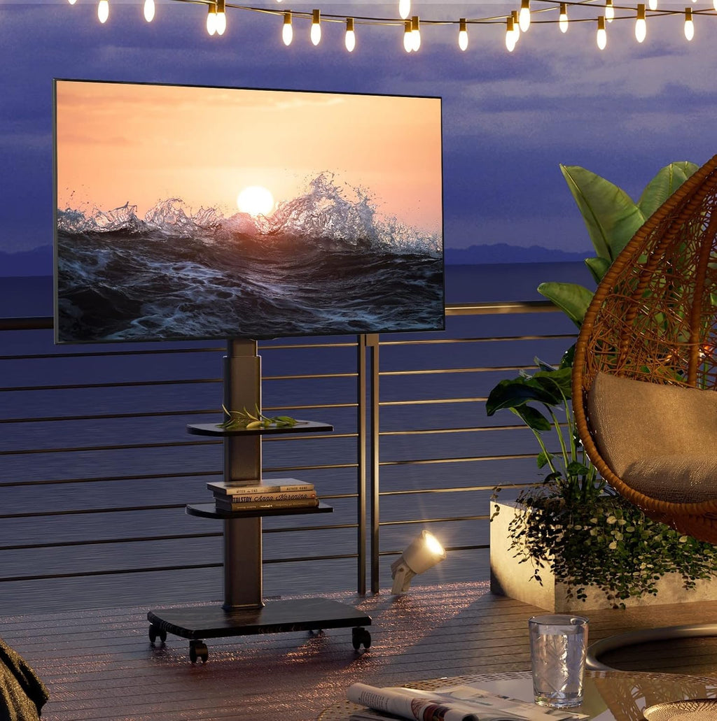 Black Rolling TV Stand for 32-65 Inch TVs C6133